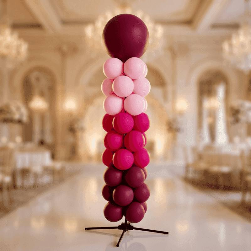 PilaMania balloon pillar with a large top ball - medium configuration