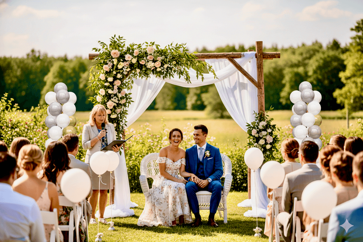 Balloon pillar decoration at a wedding, background accent for ceremonial occasions