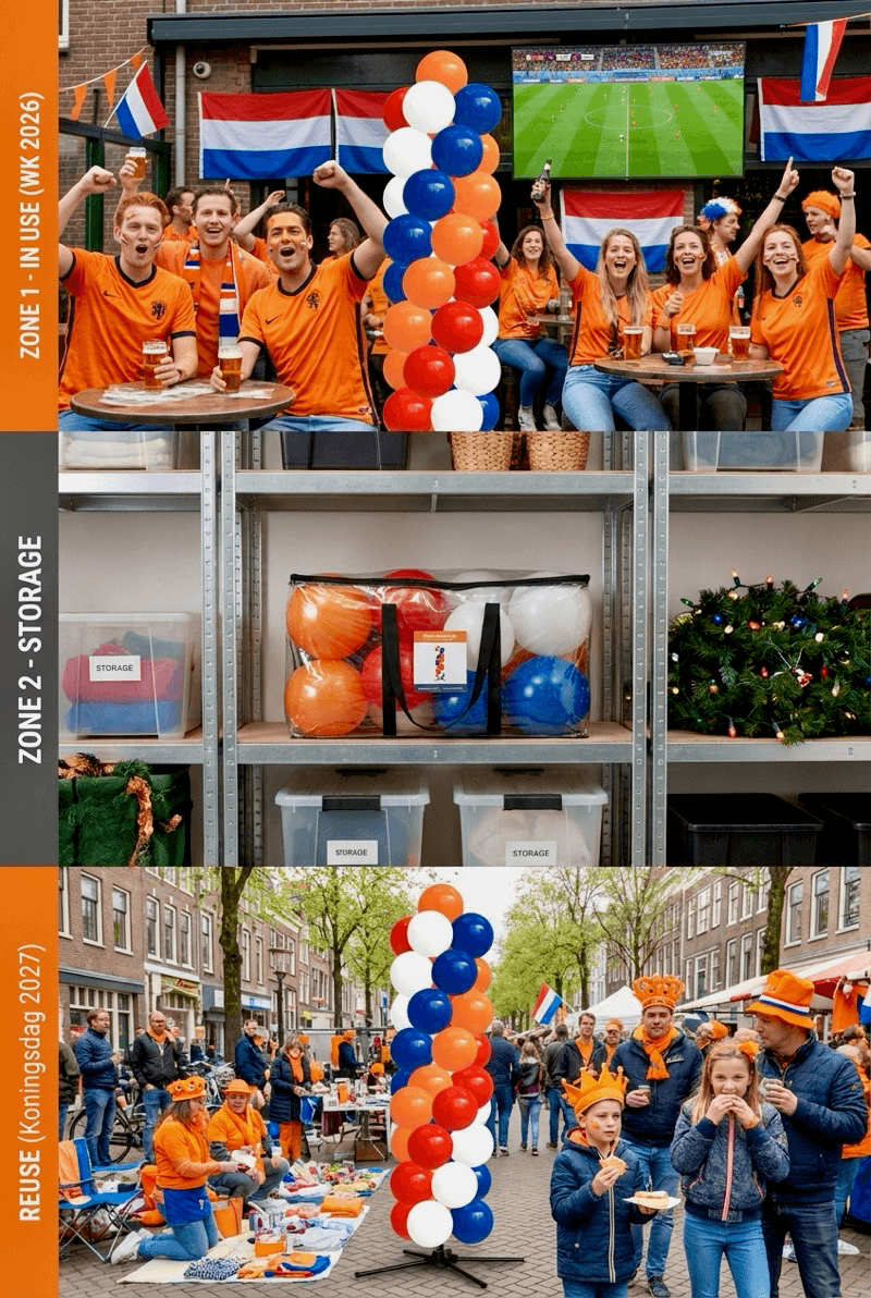 Reusable balloon decorations for multiple seasons