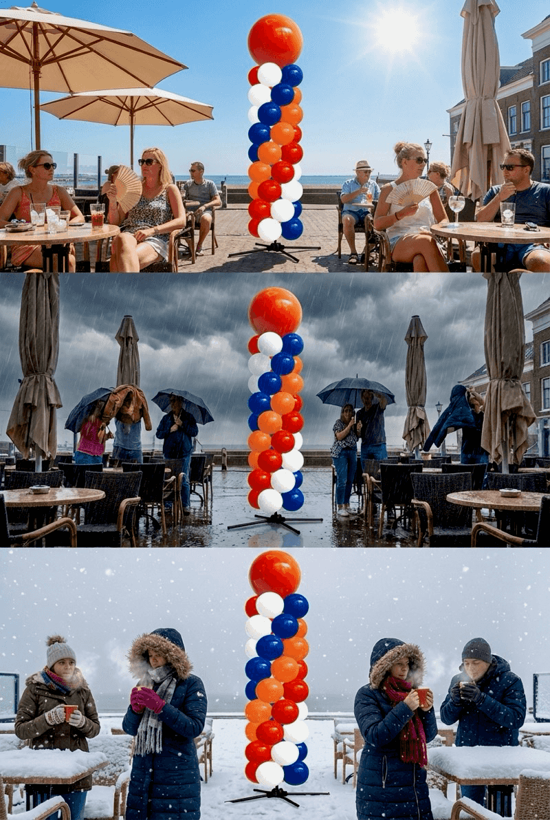 Weatherproof balloon decorations suitable for outdoor use