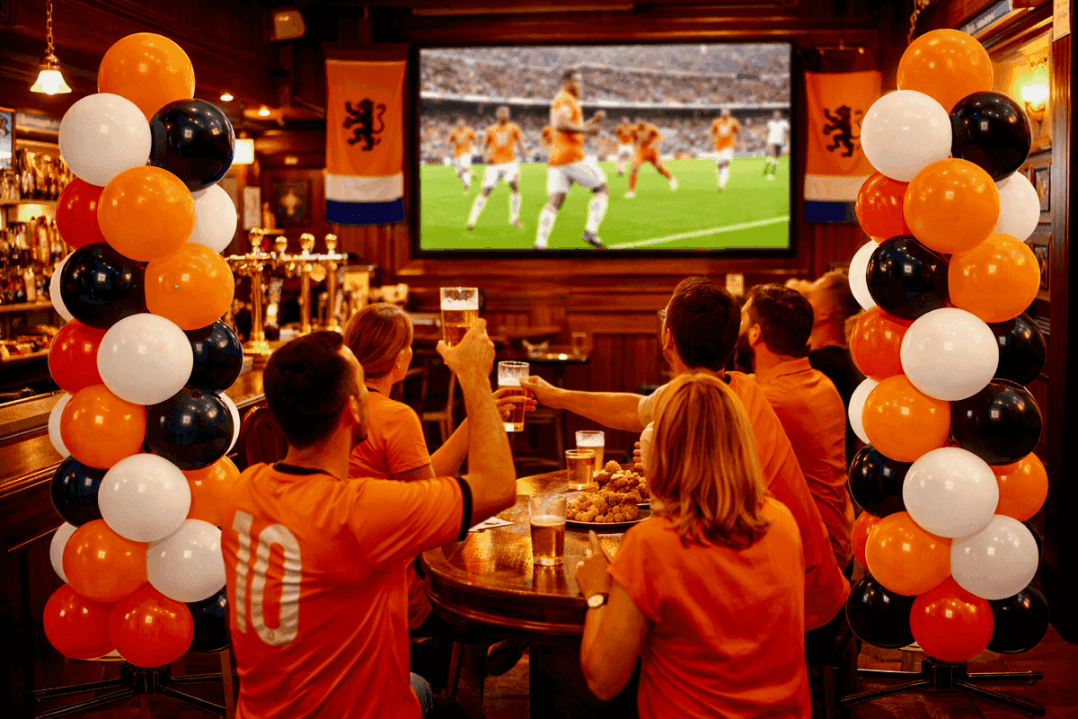 Balloon pillars for hospitality football decorations