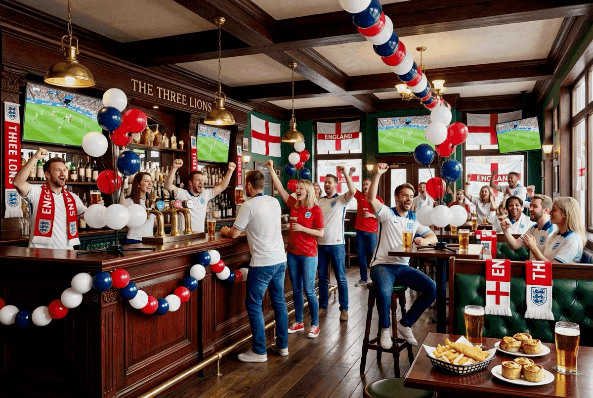 Balloon pillars as symbol of national football pride