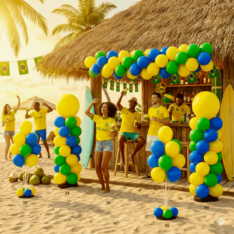 Close-up of perfectly arranged balloon decorations