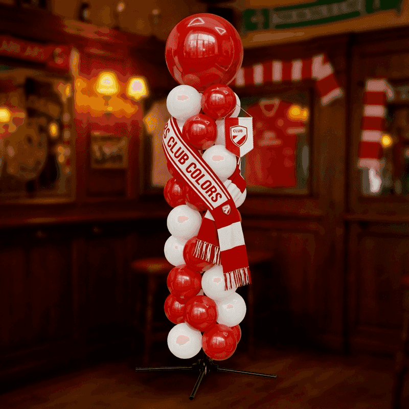 Balloon pillars in specific club colors