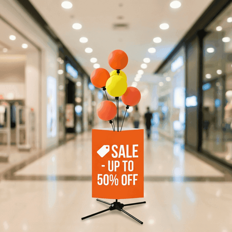 PilaMania balloon sign display - with sandwich board configuration
