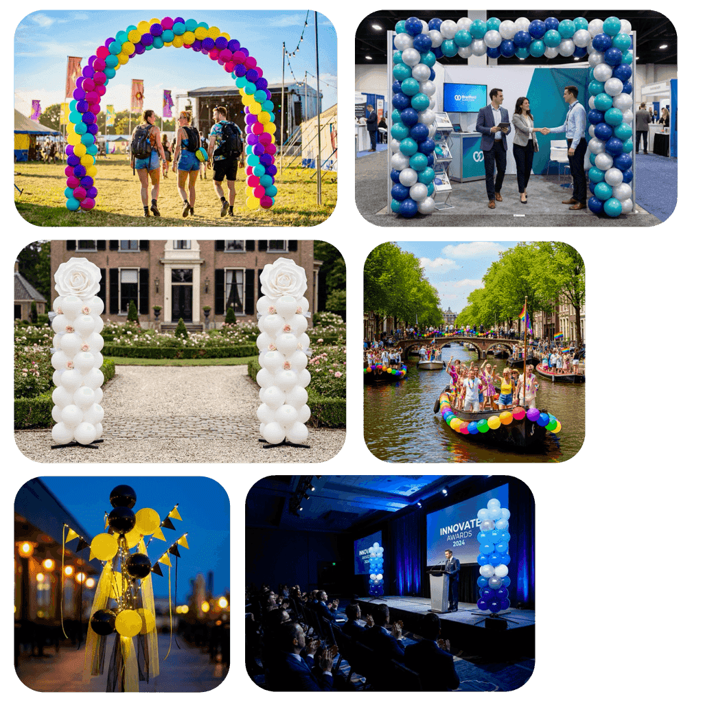 PilaMania balloon setup at professional corporate event and brand activation