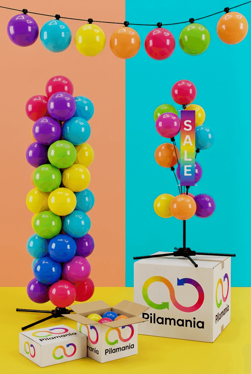 Creative balloon decoration with PilaMania modular parts