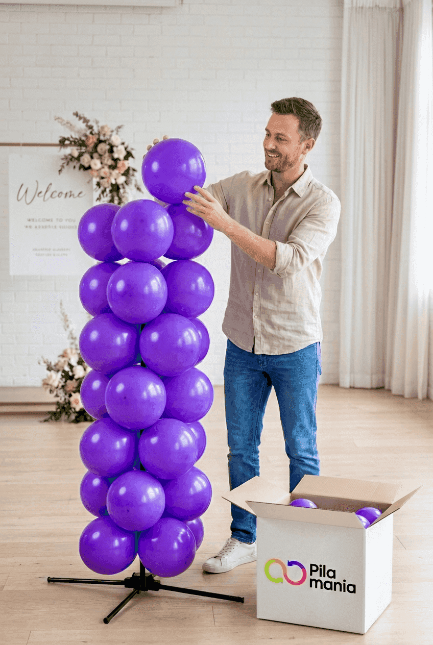 Easy setup of PilaMania balloon decoration without helium