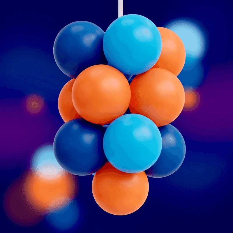 Elegant hanging balloon cluster for graceful ceiling decoration