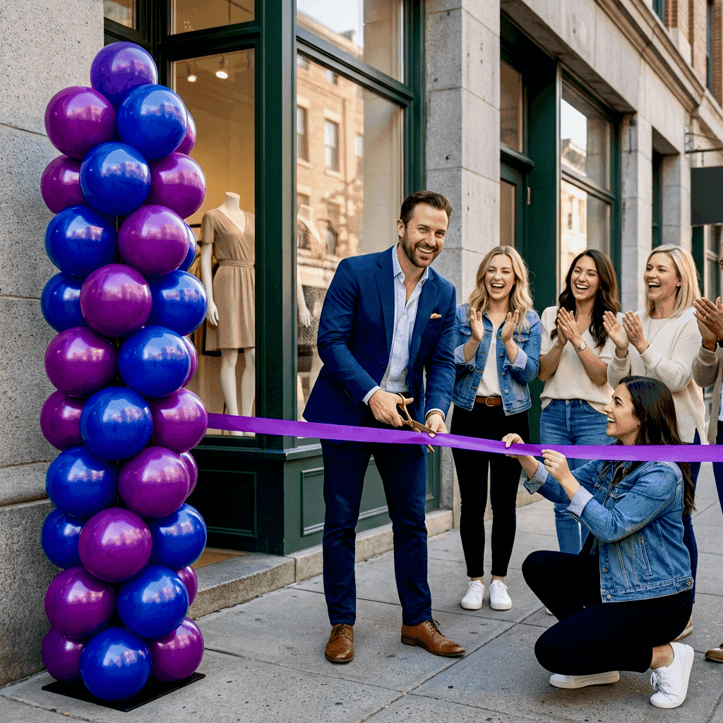 Balloon arch for store opening – PilaMania event decoration