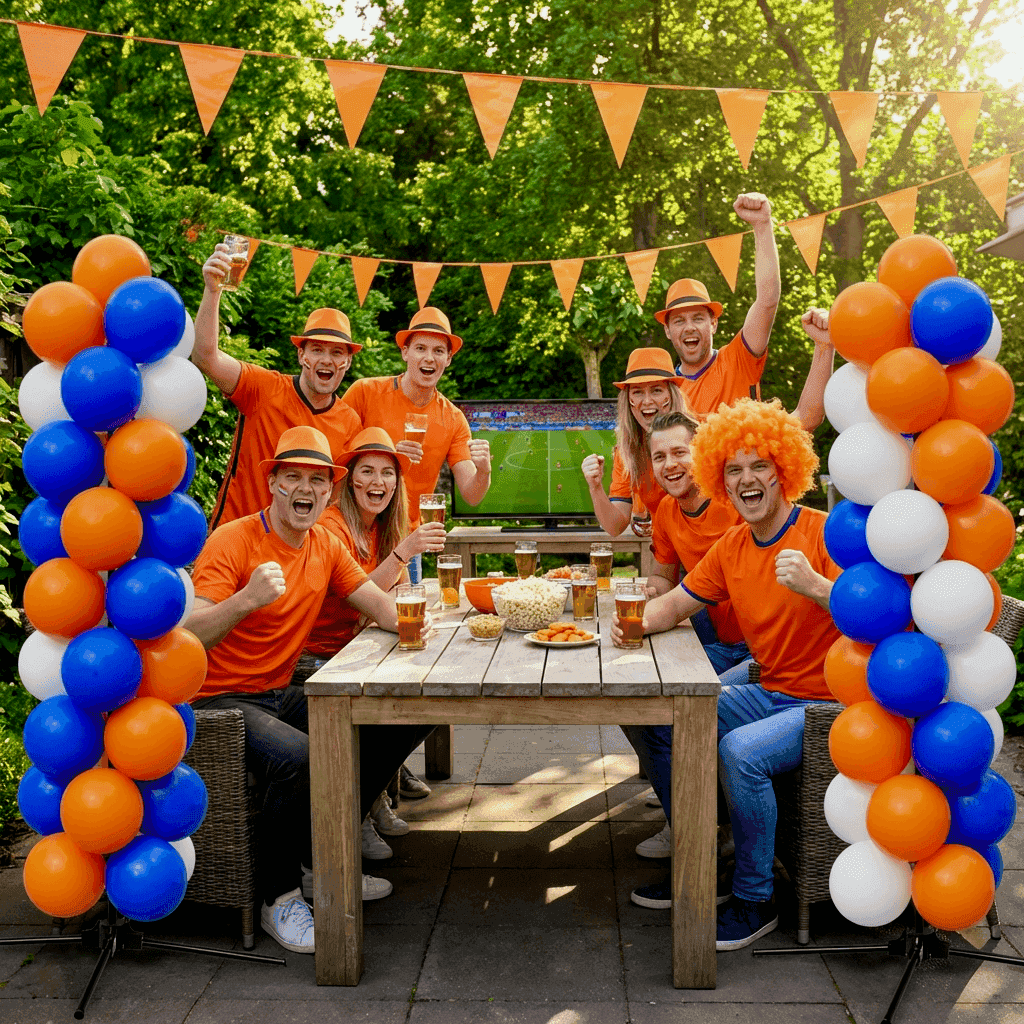 Balloon decoration for football party in orange – PilaMania