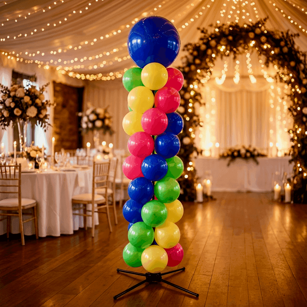 Qualitative PilaMania balloon pillar proudly presented at an event