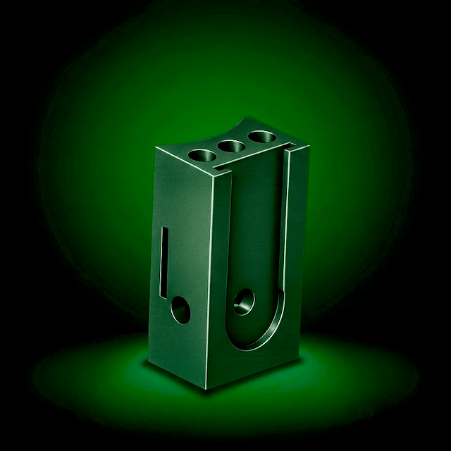 PilaMania Steel Band Block in recycled ABS anthracite — for attachment to poles via steel band cable in special constructions