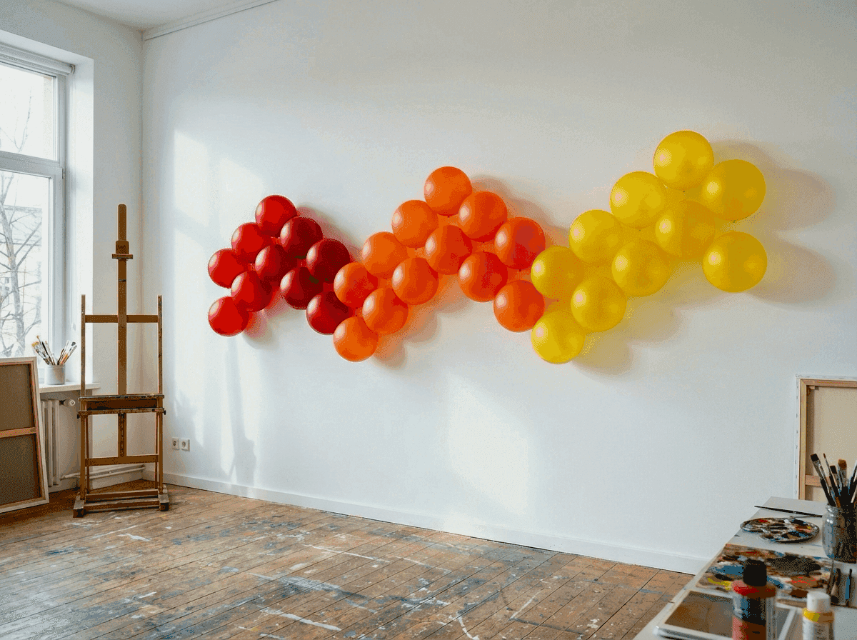 Creative DIY balloon installation made with loose PilaMania balloons