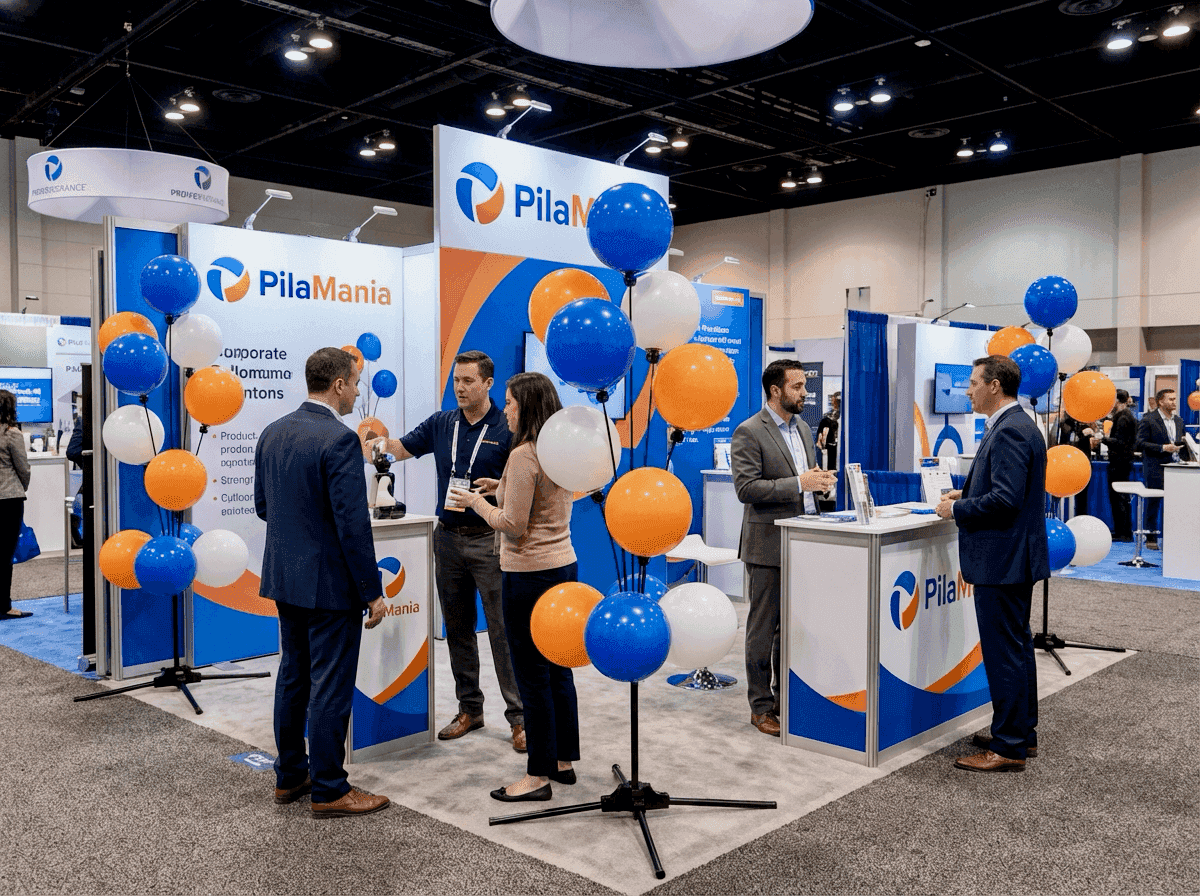 Balloon fountains as eye-catcher at trade fair stand