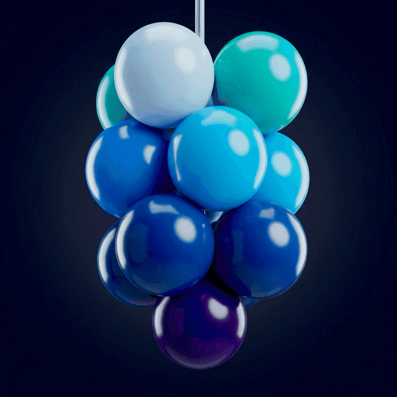 PilaMania hanging balloon cluster on ceiling