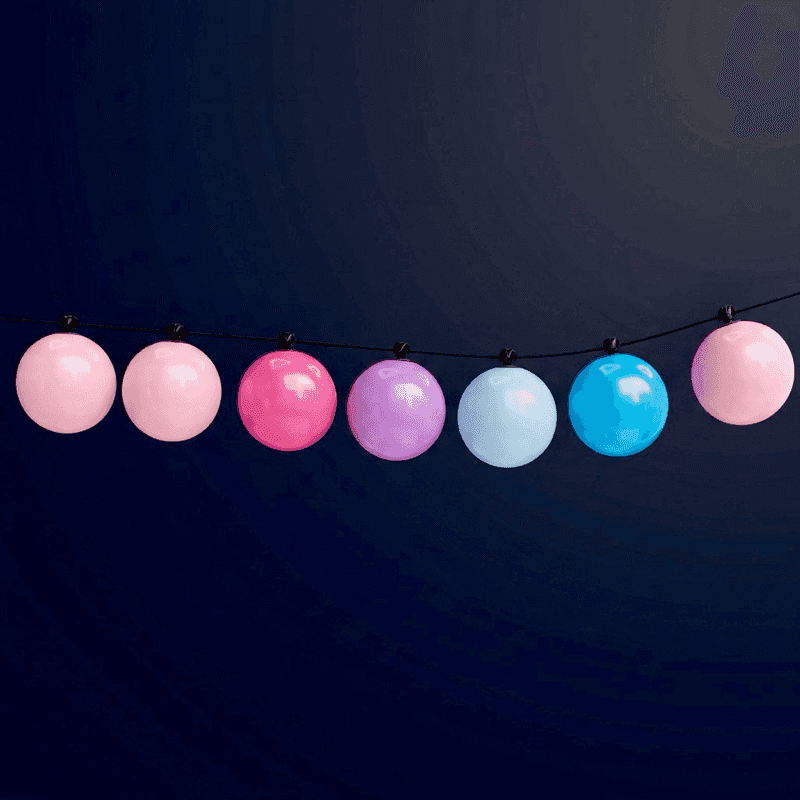 PilaMania balloon garland along stairs and balustrade