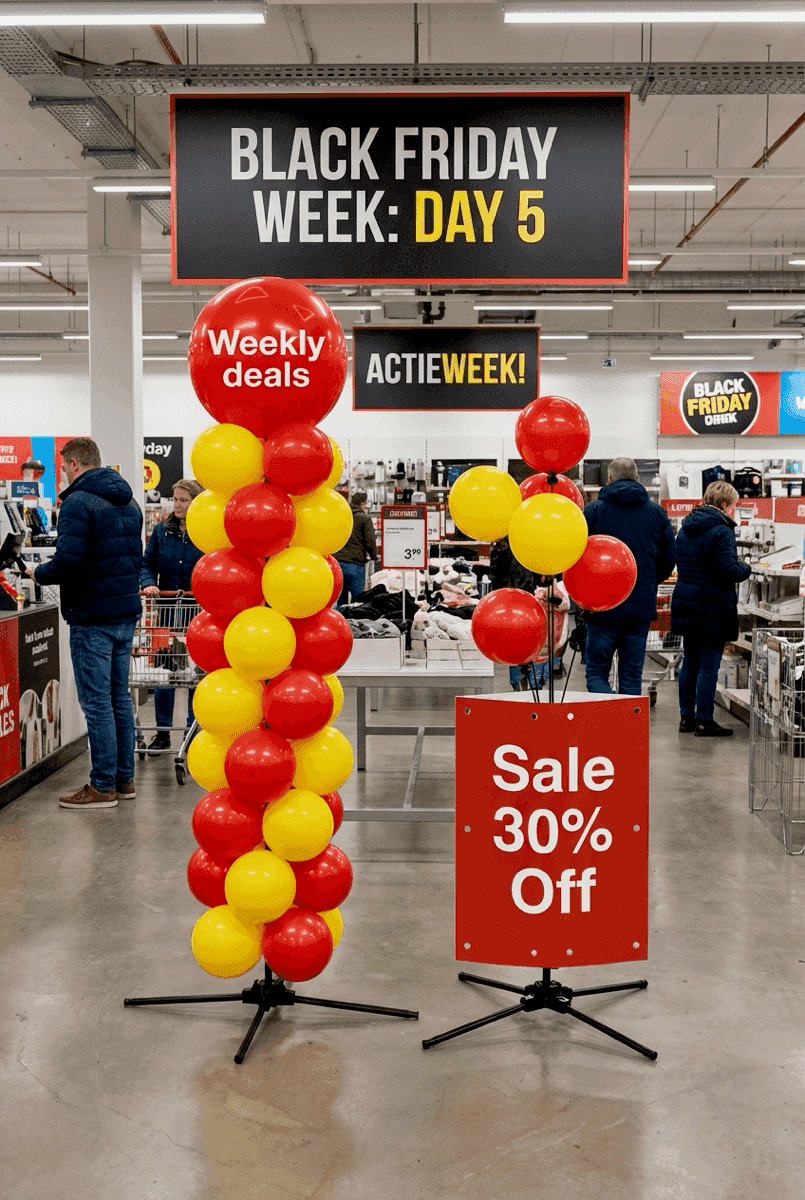 PilaMania balloon decoration with consistent colors week after week