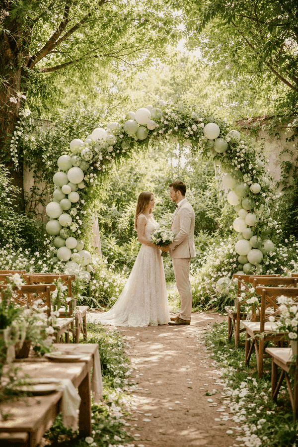 Sustainable reusable balloon decoration for an eco-conscious wedding